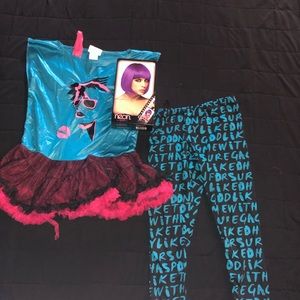 Valley girl costume w/Purple Wig